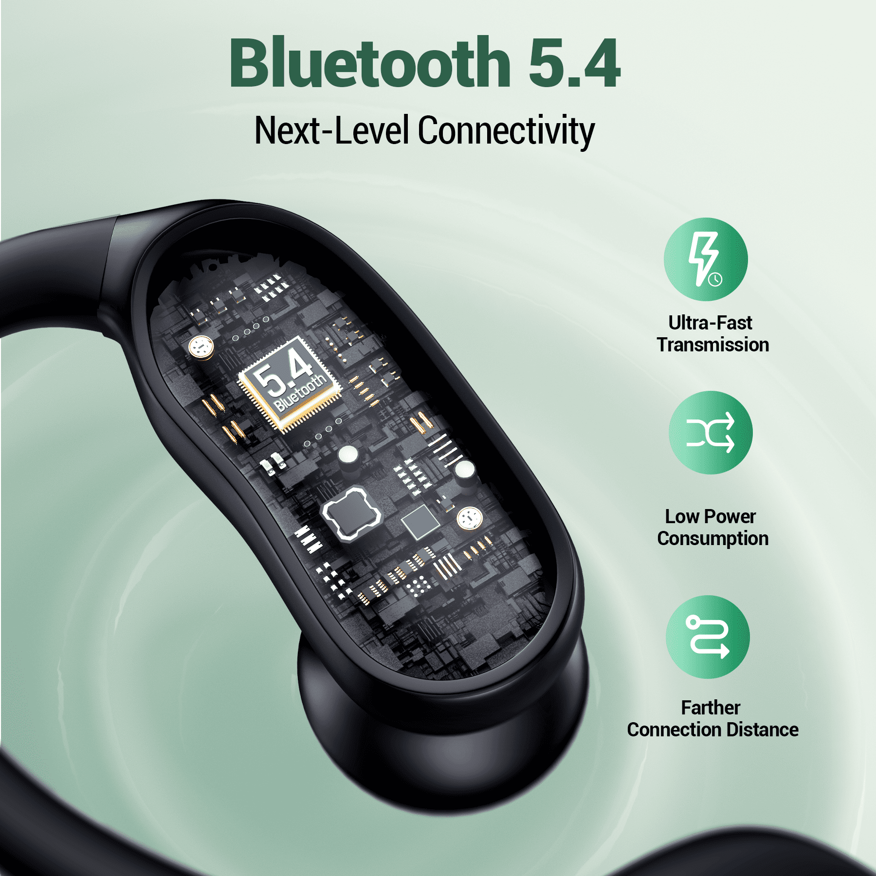 VEAT00L Active Noise Cancelling Wireless Ear Buds, 96Hrs Bluetooth Headphones IP7 Waterproof for Sport, Running Wireless Earphones with ENC, Deep Bass Over Ear bud with Earhooks for /Workout/Gym